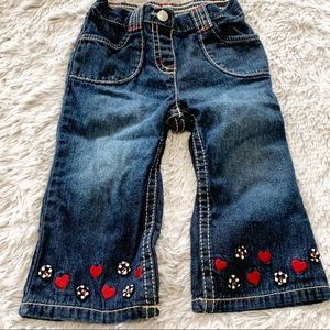 Gymboree 12-18 months jeans w/embroidery at ankle
